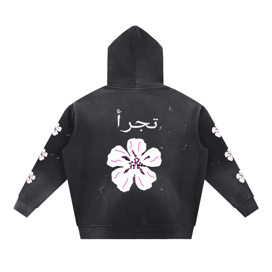 purple flower hoodie design